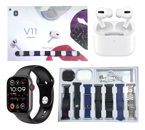 V11 Smart Watch With Airbuds